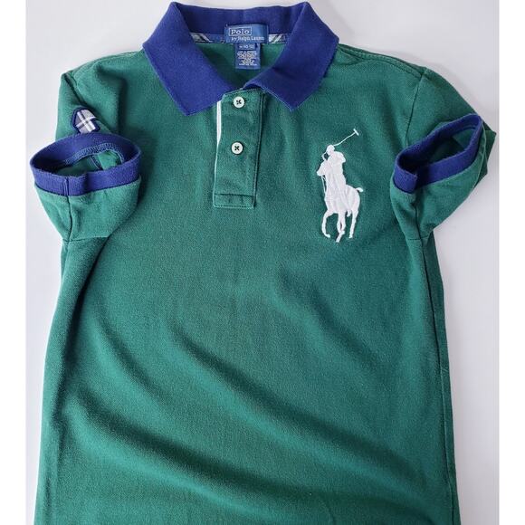POLO RALPH LAUREN Youth Boy's Size M(10-12) BIG PONY ~ #3 S/S POLO Shirt Green - Picture 8 of 13